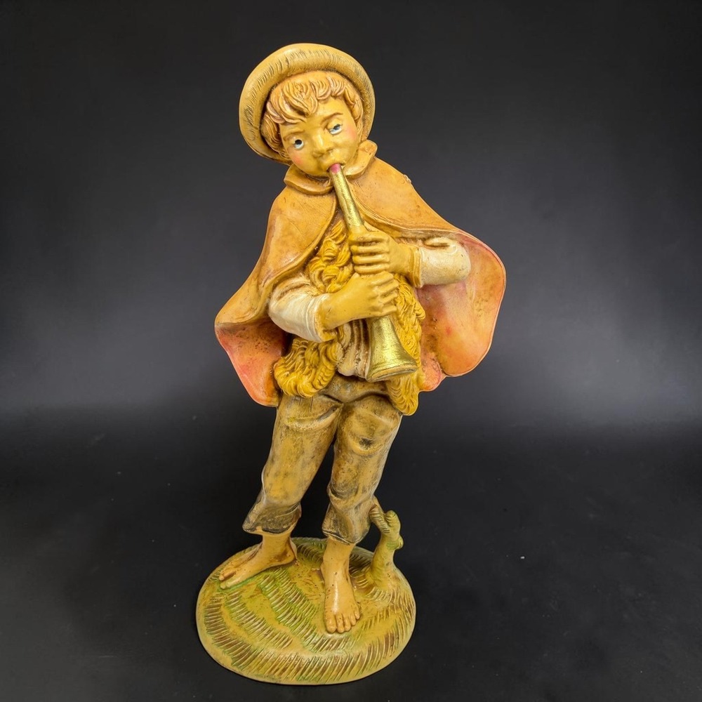 Fontanini Simonetti Depose Italy Figurine Boy Playing‎ Horn Flute 4 Inch 100/11